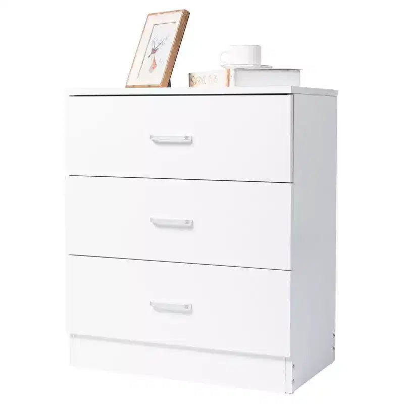 Cassettiera Karl Home a 3 cassetti in truciolato bianco, larghezza 56 cm