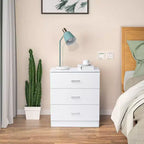 Cassettiera Karl Home a 3 cassetti in truciolato bianco, larghezza 56 cm