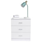 Cassettiera Karl Home a 3 cassetti in truciolato bianco, larghezza 56 cm