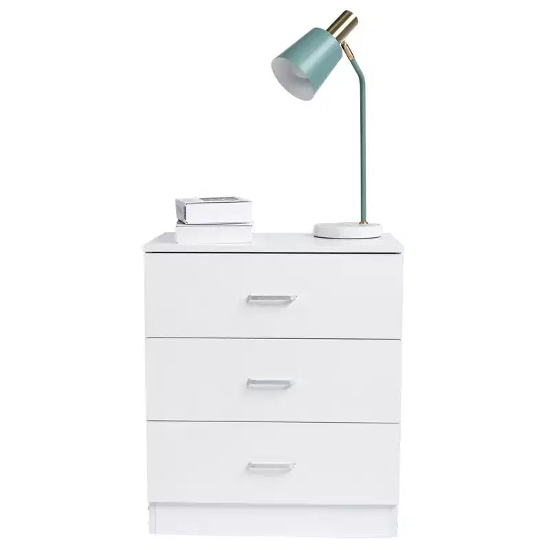 Cassettiera Karl Home a 3 cassetti in truciolato bianco, larghezza 56 cm
