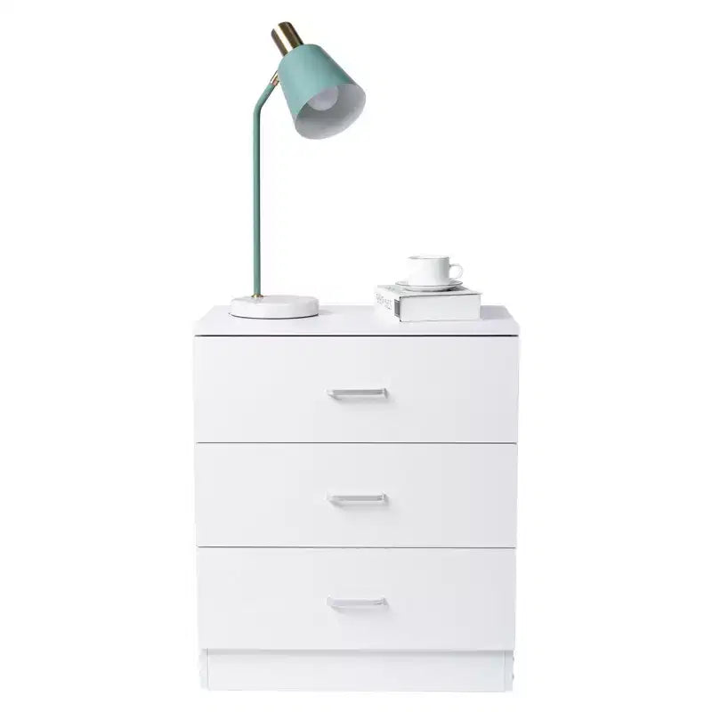 Cassettiera Karl Home a 3 cassetti in truciolato bianco, larghezza 56 cm