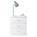 Cassettiera Karl Home a 3 cassetti in truciolato bianco, larghezza 56 cm