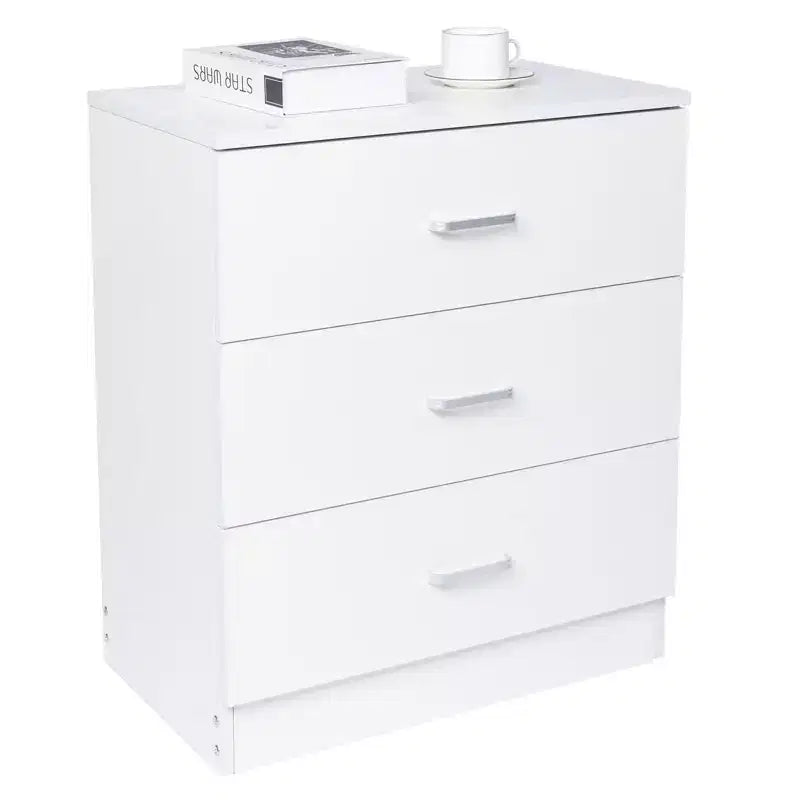 Cassettiera Karl Home a 3 cassetti in truciolato bianco, larghezza 56 cm