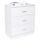 Cassettiera Karl Home a 3 cassetti in truciolato bianco, larghezza 56 cm