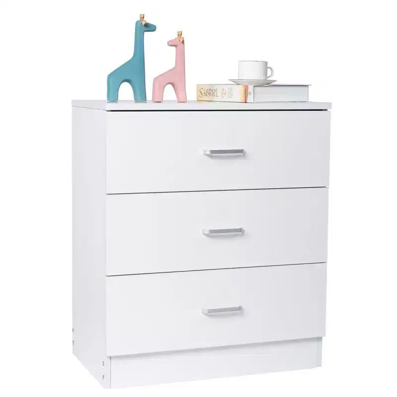 Cassettiera Karl Home a 3 cassetti in truciolato bianco, larghezza 56 cm