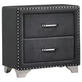 Coaster,Melody Upholstered 2-drawer Nightstand Grey