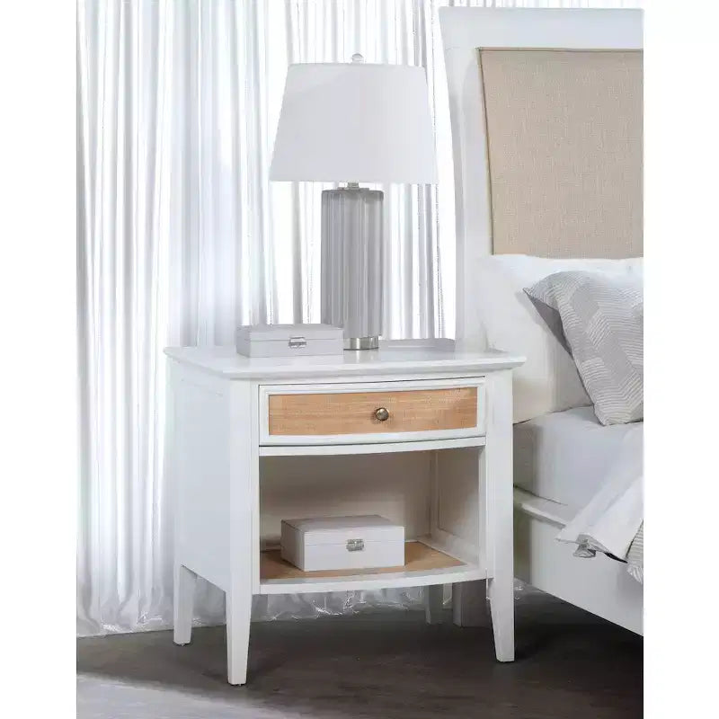 Coaster, Bexhill Comodino con 1 cassetto Bianco