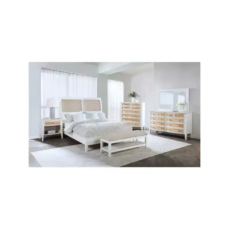 Coaster, Bexhill Comodino con 1 cassetto Bianco