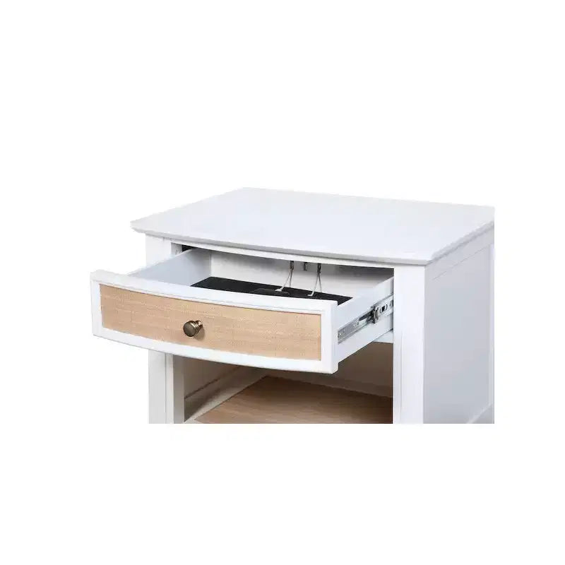 Coaster, Bexhill Comodino con 1 cassetto Bianco