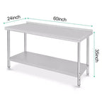 Tavolo da preparazione in acciaio inossidabile NSF Acekool 36 con 2 ripiani, workstation commerciale per uso in cucina, garage e ristorante