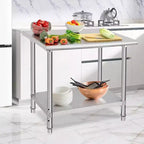 Tavolo da preparazione in acciaio inossidabile NSF Acekool 36 con 2 ripiani, workstation commerciale per uso in cucina, garage e ristorante