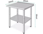 Tavolo da preparazione in acciaio inossidabile NSF Acekool 36 con 2 ripiani, workstation commerciale per uso in cucina, garage e ristorante