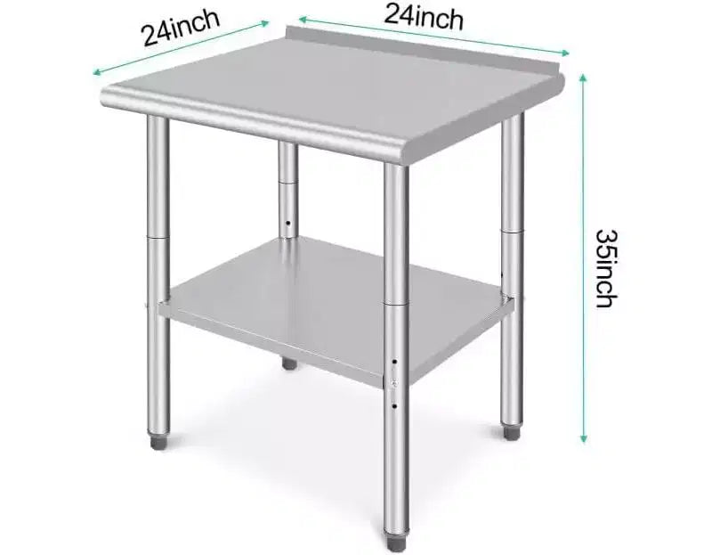 Tavolo da preparazione in acciaio inossidabile NSF Acekool 36 con 2 ripiani, workstation commerciale per uso in cucina, garage e ristorante
