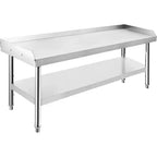 Acekool 48 Supporto per grill in acciaio inox Tavolo commerciale da 1000 libbre con gambe regolabili e deflettore di sicurezza