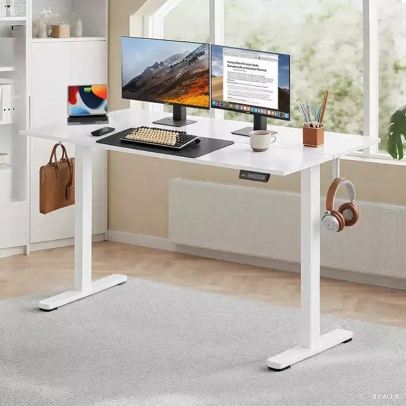 GALAXHERO Scrivania Elettrica Regolabile in Altezza 140 x 70 cm, Scrivania Ergonomica Sit-Stand con 3 Preimpostazioni di Memoria, per Casa e Ufficio