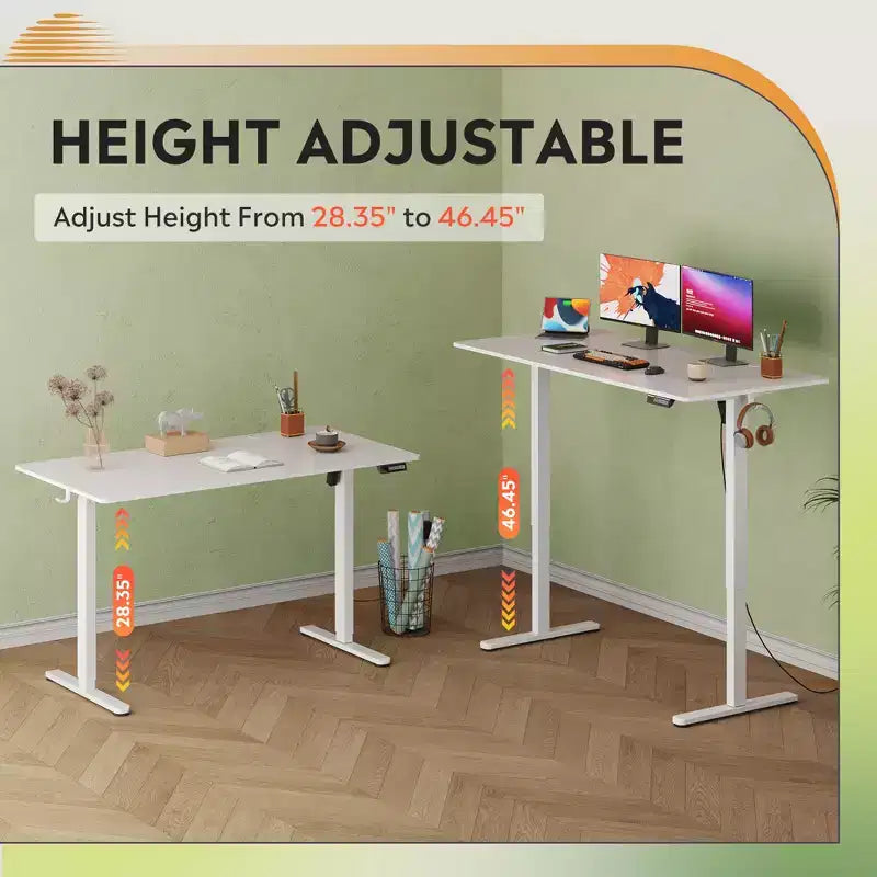 GALAXHERO Scrivania Elettrica Regolabile in Altezza 140 x 70 cm, Scrivania Ergonomica Sit-Stand con 3 Preimpostazioni di Memoria, per Casa e Ufficio
