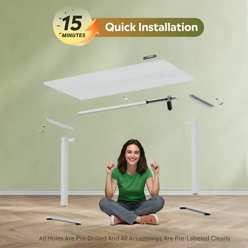 GALAXHERO Scrivania Elettrica Regolabile in Altezza 140 x 70 cm, Scrivania Ergonomica Sit-Stand con 3 Preimpostazioni di Memoria, per Casa e Ufficio