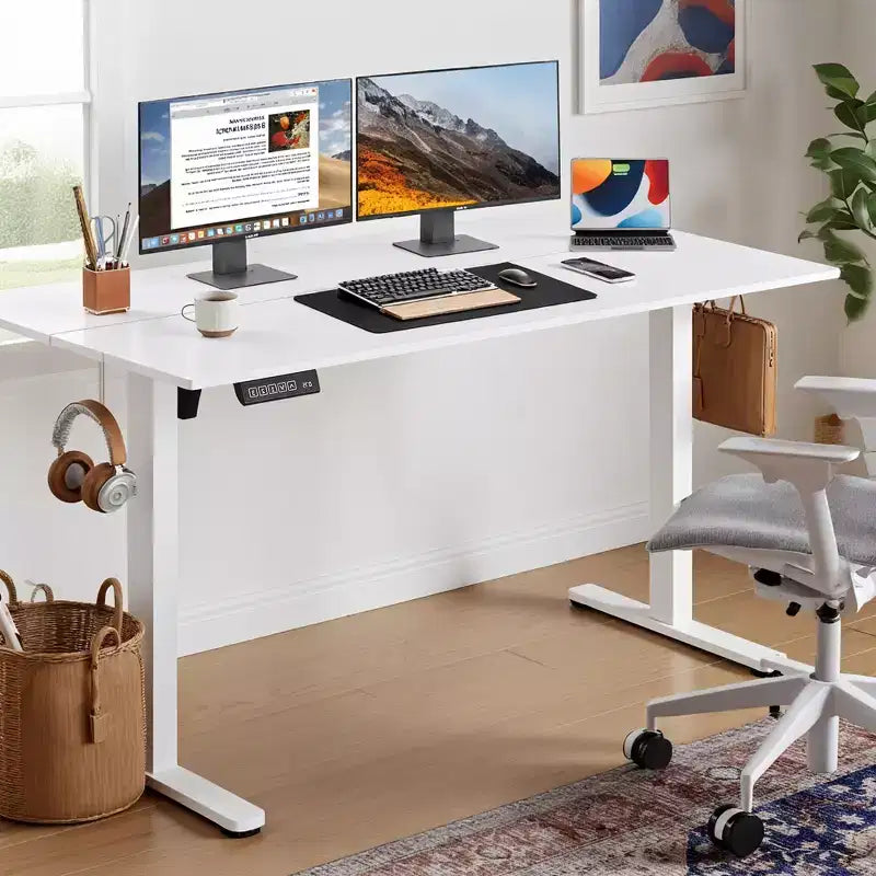 GALAXHERO Scrivania Elettrica Regolabile in Altezza 140 x 70 cm, Scrivania Ergonomica Sit-Stand con 3 Preimpostazioni di Memoria, per Casa e Ufficio