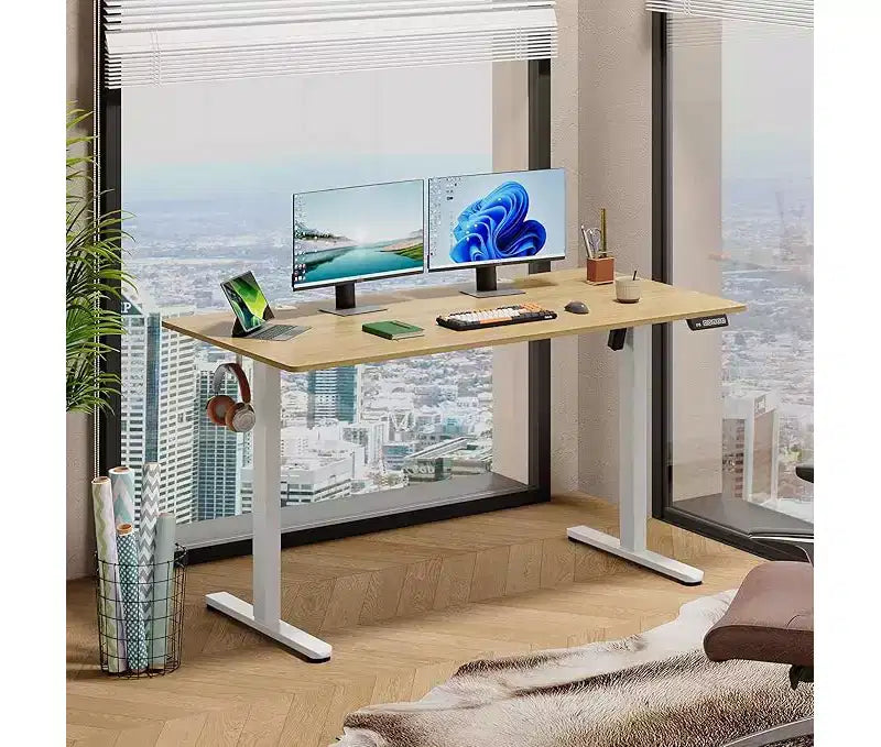 GALAXHERO Scrivania Elettrica Regolabile in Altezza 140 x 70 cm, Scrivania Ergonomica Sit-Stand con 3 Preimpostazioni di Memoria, per Casa e Ufficio