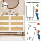 Cassettiera in rattan a 6 cassetti per camera da letto, Comò con gambe e maniglie dorate, Cassettiera doppia larga con piano d'appoggio e design antiribaltamento