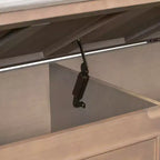 Panca portaoggetti da ingresso rustica in legno massello con cuscino rimovibile, panca portascarpe per soggiorno
