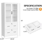 Cassettiere Karl Home con 2 cassetti, in MDF (pannello di fibra a media densità) bianco, larghezza 75 cm