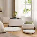 Panca Contenitore Ottomana Set da 2, Poggiapiedi Ottomano Imbottito con Contenitore, Tavolino da Salotto con Coperchio Reversibile per Soggiorno Camera da Letto Ingresso