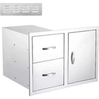 Acekool 33 Mobile per Cucina Esterna - Cassettiera Combinata in Acciaio Inox con Porta Rotolo di Carta per Postazioni Barbecue