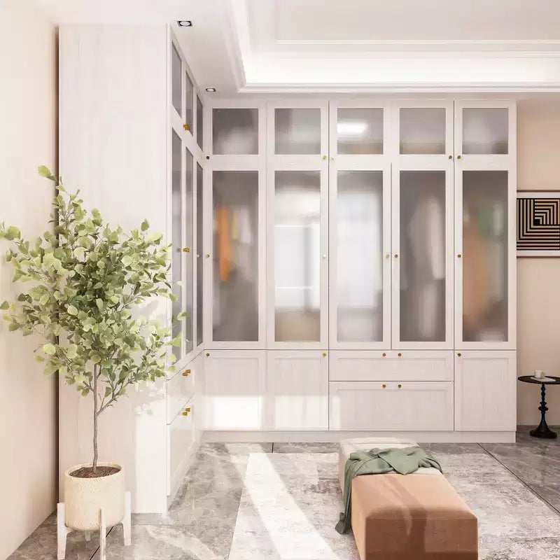 Famapy Modular Gray Combination Wardrobe: Customizable & Spacious Storage Solution