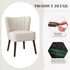 Poltrona Acekool Velvet Accent, moderna poltrona lounge con schienale alto e gambe in legno, trapuntatura verticale per soggiorno e camera da letto