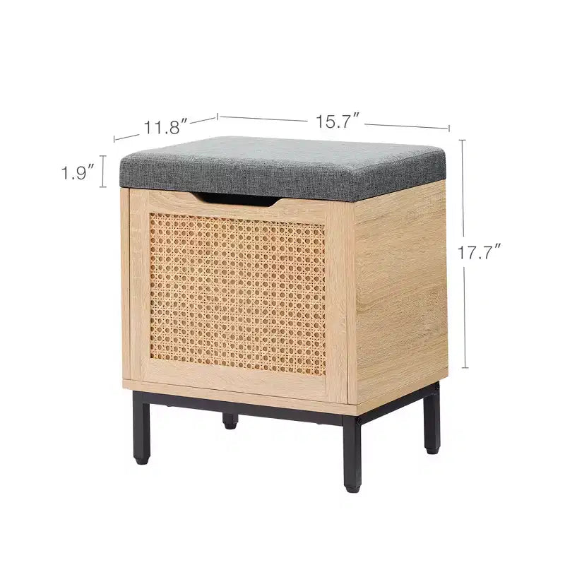 Panca scarpiera, panca da ingresso con contenitore, scarpiera organizer in metallo e legno con cuscino per ingresso, camera da letto, corridoio