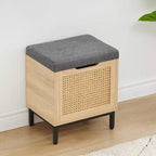 Panca scarpiera, panca da ingresso con contenitore, scarpiera organizer in metallo e legno con cuscino per ingresso, camera da letto, corridoio
