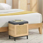 Panca scarpiera, panca da ingresso con contenitore, scarpiera organizer in metallo e legno con cuscino per ingresso, camera da letto, corridoio