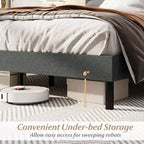 Costway - Struttura letto matrimoniale (Queen Size) in lino imbottita con testiera trapuntata