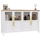 Credenza Modern Farmhouse - Madia con ante in vetro e spazio contenitore per sala da pranzo e soggiorno