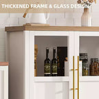 Credenza Modern Farmhouse - Madia con ante in vetro e spazio contenitore per sala da pranzo e soggiorno