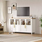 Credenza Modern Farmhouse - Madia con ante in vetro e spazio contenitore per sala da pranzo e soggiorno