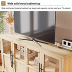 Credenza Modern Farmhouse - Madia con ante in vetro e spazio contenitore per sala da pranzo e soggiorno