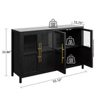 Credenza Modern Farmhouse - Madia con ante in vetro e spazio contenitore per sala da pranzo e soggiorno