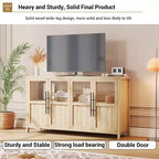 Credenza Modern Farmhouse - Madia con ante in vetro e spazio contenitore per sala da pranzo e soggiorno