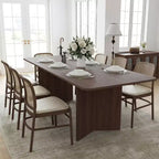 PexFix Tavolo da pranzo in legno massello stile rustico 79 x 33,5 con gambe a V e piano quadrato in legno per sale da pranzo moderne e riunioni di famiglia Noce