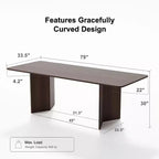 PexFix Tavolo da pranzo in legno massello stile rustico 79 x 33,5 con gambe a V e piano quadrato in legno per sale da pranzo moderne e riunioni di famiglia Noce