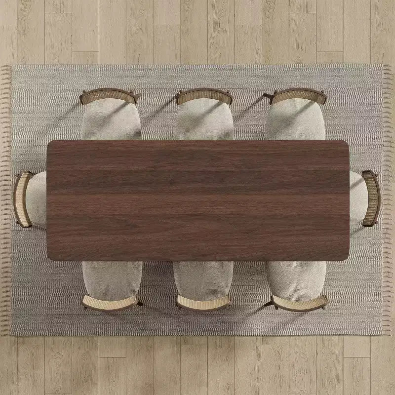 PexFix Tavolo da pranzo in legno massello stile rustico 79 x 33,5 con gambe a V e piano quadrato in legno per sale da pranzo moderne e riunioni di famiglia Noce
