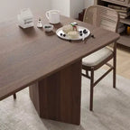 PexFix Tavolo da pranzo in legno massello stile rustico 79 x 33,5 con gambe a V e piano quadrato in legno per sale da pranzo moderne e riunioni di famiglia Noce