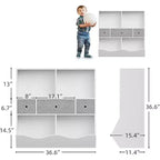 Acekool Organizer Giocattoli per Bambini, Scaffale con Ripiani, Contenitori e Cassetti, Armadietto Contenitore Sicuro per Bambini per Sala Giochi o Camera da Letto, 94 x 38 x 94 cm