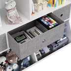 Acekool Organizer Giocattoli per Bambini, Scaffale con Ripiani, Contenitori e Cassetti, Armadietto Contenitore Sicuro per Bambini per Sala Giochi o Camera da Letto, 94 x 38 x 94 cm