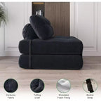 Divano letto pieghevole, divano pieghevole da pavimento con cuscino, divano letto futon convertibile, sedia pieghevole con supporto per la schiena, divano pieghevole portatile
