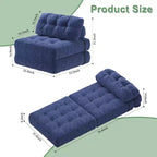 Divano letto pieghevole, divano pieghevole da pavimento con cuscino, divano letto futon convertibile, sedia pieghevole con supporto per la schiena, divano pieghevole portatile