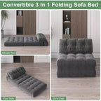 Divano letto pieghevole, divano pieghevole da pavimento con cuscino, divano letto futon convertibile, sedia pieghevole con supporto per la schiena, divano pieghevole portatile