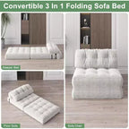 Divano letto pieghevole, divano pieghevole da pavimento con cuscino, divano letto futon convertibile, sedia pieghevole con supporto per la schiena, divano pieghevole portatile